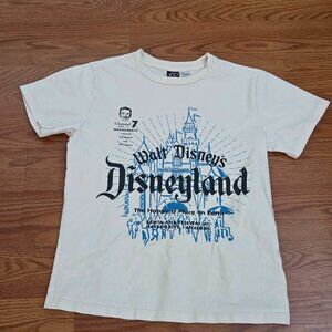 Disney 100 Years Walt Disney Disneyland Large T Shirt Boys Girls Beige Tee Top
